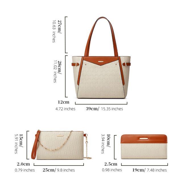 Vintage Fashion Women's Bag Three-Piece Set Handbags