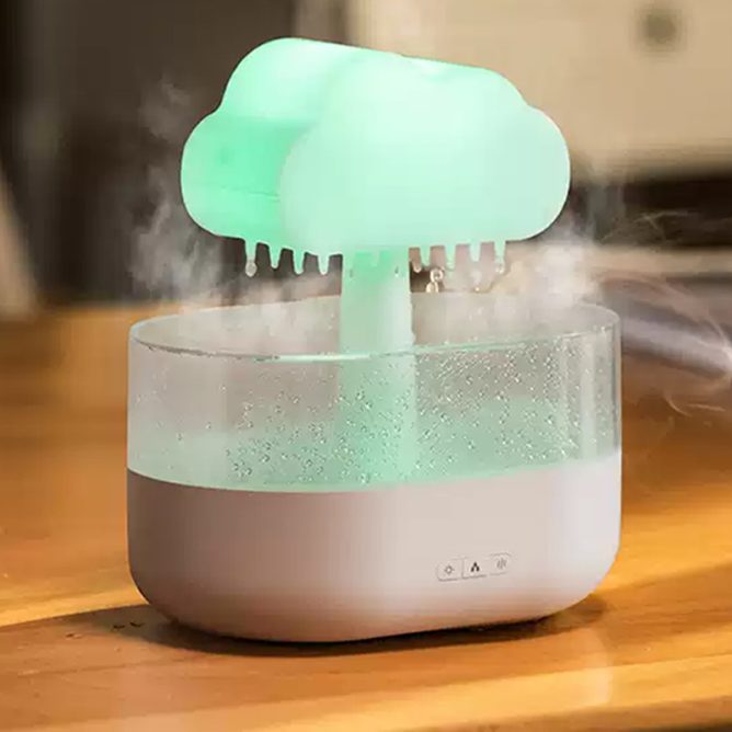 Humidifier with a cloud-rain effect