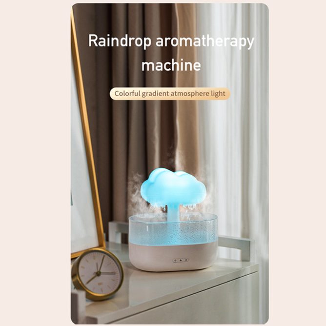Humidifier with a cloud-rain effect