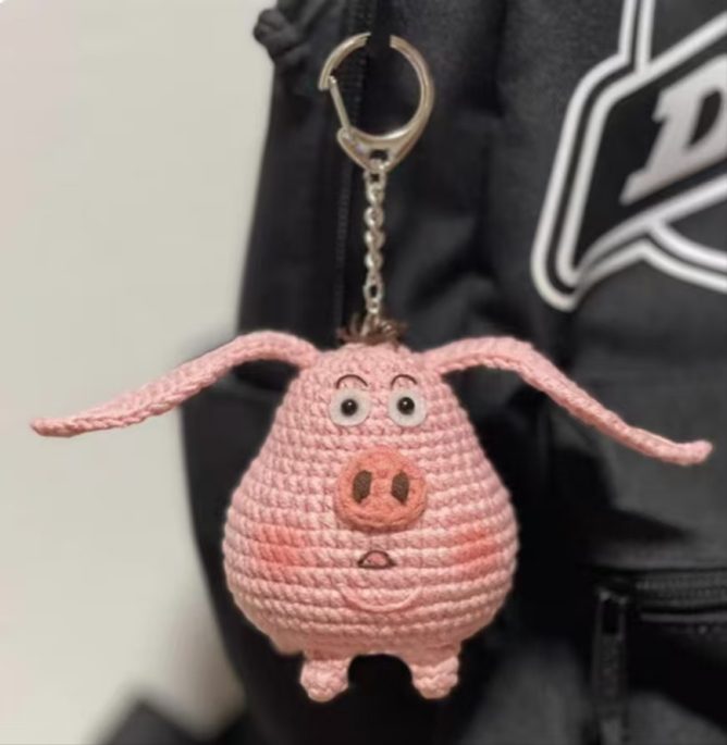 Crochet Flying Pig Material Kit, Non-finished Doll